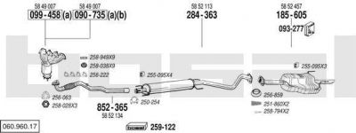 Bosal 060.960.17 система выпуска ог на OPEL ASTRA G седан (F69_)