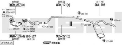 Bosal 060.985.06 система выпуска ог на OPEL VIVARO фургон (F7)