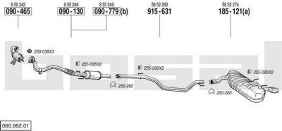 Bosal 060.992.01 система выпуска ог на OPEL SIGNUM