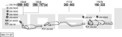 Bosal 062.171.87 система выпуска ог на PEUGEOT 306 кабрио (7D, N3, N5)