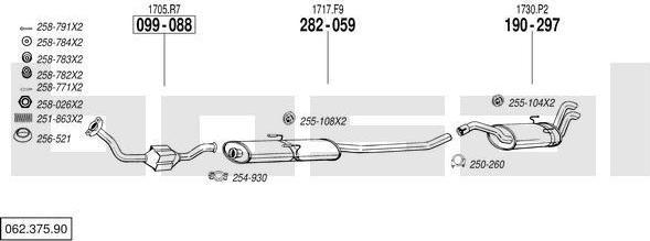 Bosal 062.375.90 система выпуска ог на PEUGEOT 806 (221)