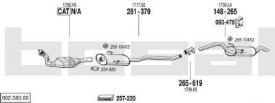 Bosal 062.383.60 система выпуска ог на PEUGEOT EXPERT фургон (222)