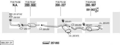 Bosal 066.251.01 система выпуска ог на RENAULT 9 (L42_)