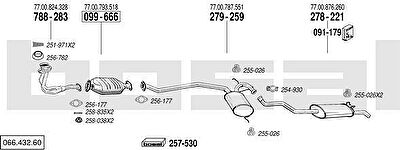 Bosal 066.432.60 система выпуска ог на RENAULT 19 I (B/C53_)