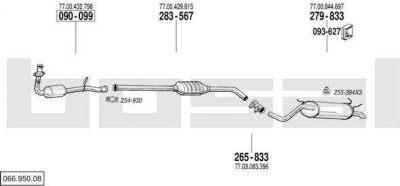 Bosal 066.950.08 система выпуска ог на RENAULT MEGANE I (BA0/1_)
