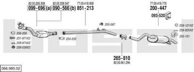 Bosal 066.980.02 система выпуска ог на RENAULT CLIO II (BB0/1/2_, CB0/1/2_)