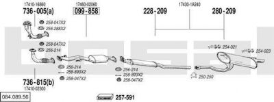 Bosal 084.089.56 система выпуска ог на TOYOTA CARINA E седан (_T19_)