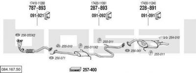 Bosal 084.167.50 система выпуска ог на TOYOTA COROLLA Liftback (_E9_)