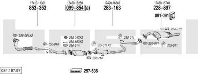 Bosal 084.167.97 система выпуска ог на TOYOTA COROLLA Liftback (_E9_)