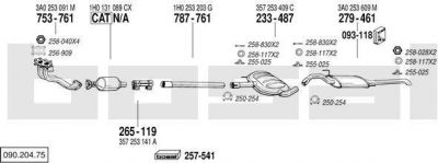 Bosal 090.204.75 система выпуска ог на VW PASSAT Variant (3A5, 35I)