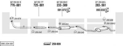 Bosal 090.234.60 система выпуска ог на VW POLO купе (86C, 80)