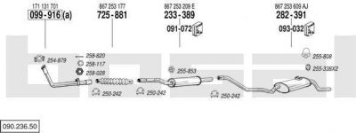 Bosal 090.236.50 система выпуска ог на VW POLO купе (86C, 80)