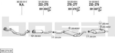 Bosal 090.274.50 система выпуска ог на VW SANTANA (32B)