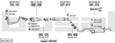 Bosal 090.900.02 система выпуска ог на VW POLO CLASSIC (6KV2)