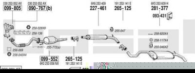 Bosal 090.981.07 система выпуска ог на VW POLO Variant (6KV5)