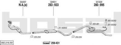 Bosal 092.216.50 система выпуска ог на VOLVO 340-360 (343, 345)