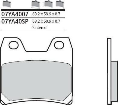 BREMBO Тормозные колодки (07YA40SP)