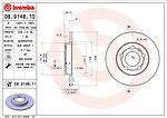 BREMBO Диск тормозной зад. VAG A3 Octavia Bora Golf IV 98-05 (1J0615601D, 08.9148.11)