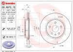 BREMBO Диск тормозной вент. задний OPEL Insignia Saloon ( 7.09->) R (13502199, 09.A972.11)