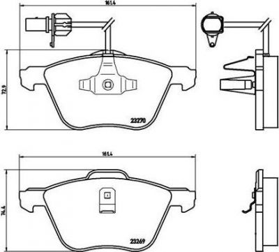 Brembo P 85 061 комплект тормозных колодок, дисковый тормоз на VW SHARAN (7M8, 7M9, 7M6)