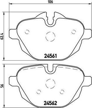BREMBO Колодки задние 5-Serie (F10/F11)/X3(F25) all 10-> (34216788284, P06064)