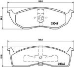 BREMBO Колодки тормозные CHRYSLER CARAVAN 2.4 Kw 110 01/95 - 11/00 (4762682, P11008)