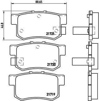 BREMBO Колодки задние HONDA ACCORD/CIVIC (43022S5AJ00, P28022)