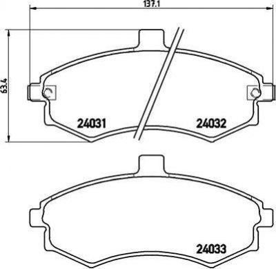 BREMBO Колодки передние HYUNDAI Elantra Lantra Matrix Lavita 00- (581012DA40, P30020)