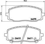 BREMBO Колодки тормозные Fr HY i10, Kia Picanto (5810107A10, P30032)
