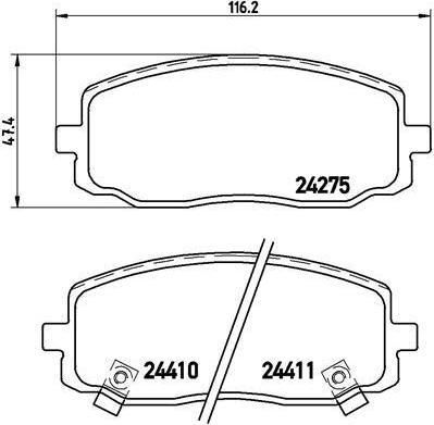 BREMBO Колодки тормозные Fr HY i10, Kia Picanto (5810107A10, P30032)