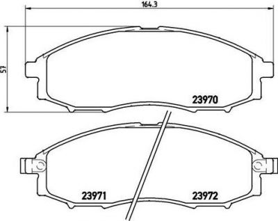 BREMBO Комплект тормозных колодок NISSAN PICK UP (D22) 2.4 i Kw 88 02/98 - > F (D1060VK190, P56049)