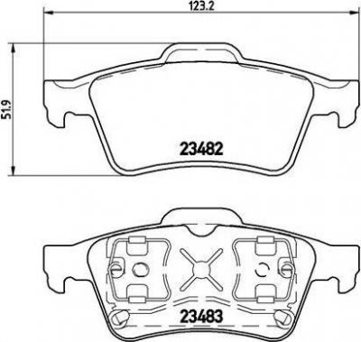 BREMBO Колодки задние(без пружинки) FORD/MAZDA/NIS/OP/REN/VOL (44060AV625, P59044)
