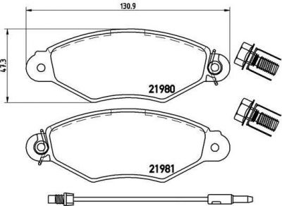 BREMBO Колодки тормозные RENAULT KANGOO (KC0/1_) 1.2 (KC0A, KC0K, KC0F, KC01) Kw 43 08/97 (7701209117, P68042)