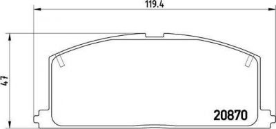 BREMBO Тормозные колодки TOYOTA CAMRY Liftback (V1) 1.8 Kw 66 02/83 - 10/86 F (572255, P83011)