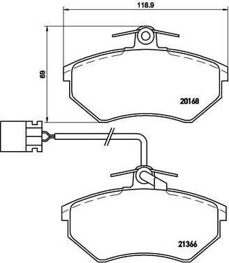 BREMBO Комплект тормозных колодок VW GOLF III (1H1) 2.0 GTI 16V Kw 110 08/92 - 08/97 F (357698151C, P85034)