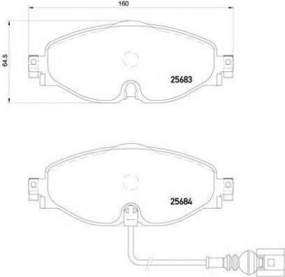 BREMBO Колодки передние AD A3/VW Golf VII (8V0 698 151B, P85126)