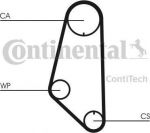 CONTITECH Комплект ремня ГРМ VW GOLF/VENTO 1.6 92-97 (с помпой) (CT732WP1)