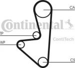 CONTITECH Ремень ГРМ CITROEN / PEUGEOT 1.4-1.6 88-04 (101x17) (HR5810117, CT744)