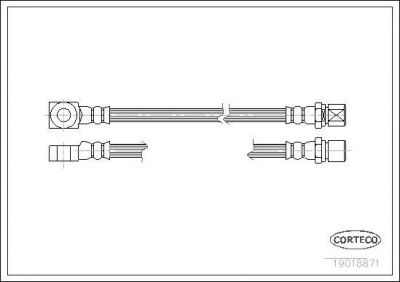 Corteco 19018871 тормозной шланг на OPEL KADETT D (31_-34_, 41_-44_)