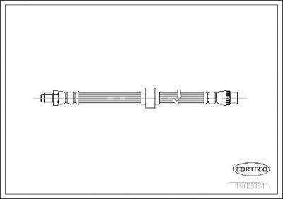 Corteco 19020611 тормозной шланг на RENAULT LAGUNA I (B56_, 556_)