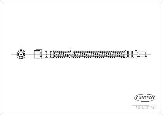CORTECO Шланг тормозной задний MB W211/W220 3.5/4.3/5.0L 02-> (19030148)