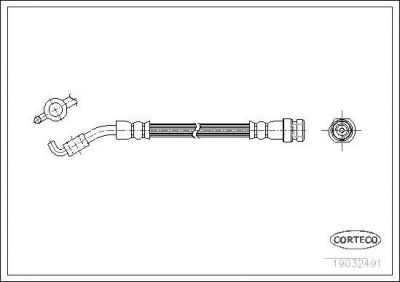 Corteco 19032491 тормозной шланг на MAZDA 626 III (GD)