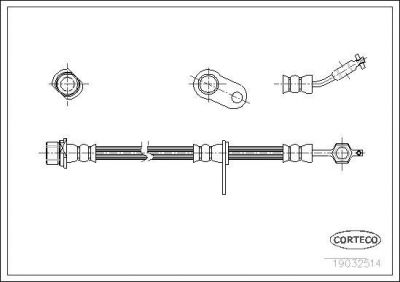 Corteco 19032514 тормозной шланг на TOYOTA AVENSIS (_T22_)