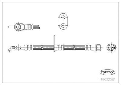 Corteco 19032581 тормозной шланг на TOYOTA YARIS VERSO (_NLP2_, _NCP2_)