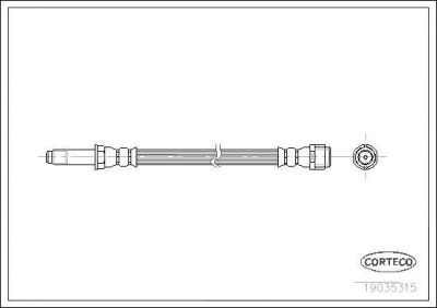 Corteco 19035315 тормозной шланг на VW MULTIVAN V (7HM, 7HN, 7HF, 7EF, 7EM, 7EN)