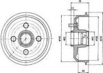 Delphi BF229 тормозной барабан на FORD FIESTA фургон (FVD)