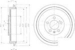 Delphi BF406 тормозной барабан на SKODA OCTAVIA Combi (1U5)
