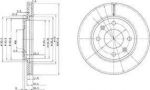 Delphi BG2444 Диск тормозной CITROEN SAXO/XSARA/ZX/PEUGEOT 106/206/306 передний вент.