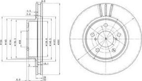 Delphi BG2767 Диск тормозной SUBARU IMPREZA 1.6-2.0 92-/LEGACY 1.8-2.2 89-99 передний