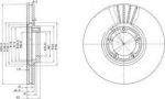 Delphi BG3365 Диск тормозной FORD TRANSIT 91-00 R14 передний вентилируемый
